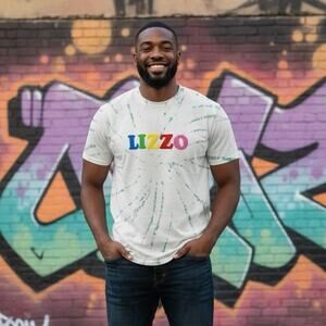 Lizzo XL "U R Special" Tour Tee Graphic Tie Dye Short Sleeve Rainbow Band Shirt
